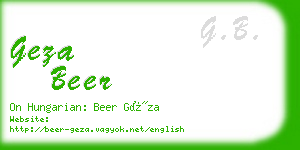 geza beer business card